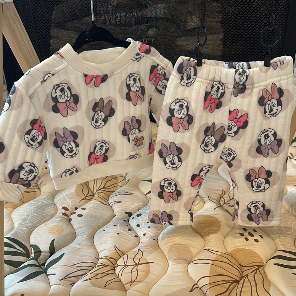 Disney Minnie Mouse Sweat Set - White and Pink